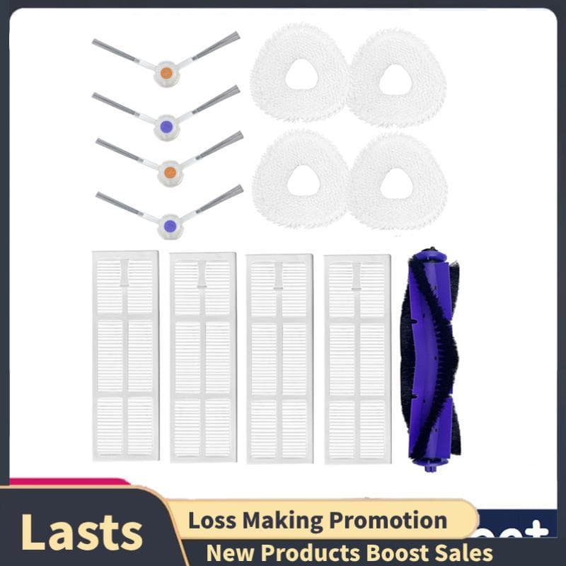 13 Pçs Kit De Acessórios Para J3 Robô Aspirador Pó Lavável Filtro HEPA Escova Lateral Principal Mop Pano Peças Reposição
