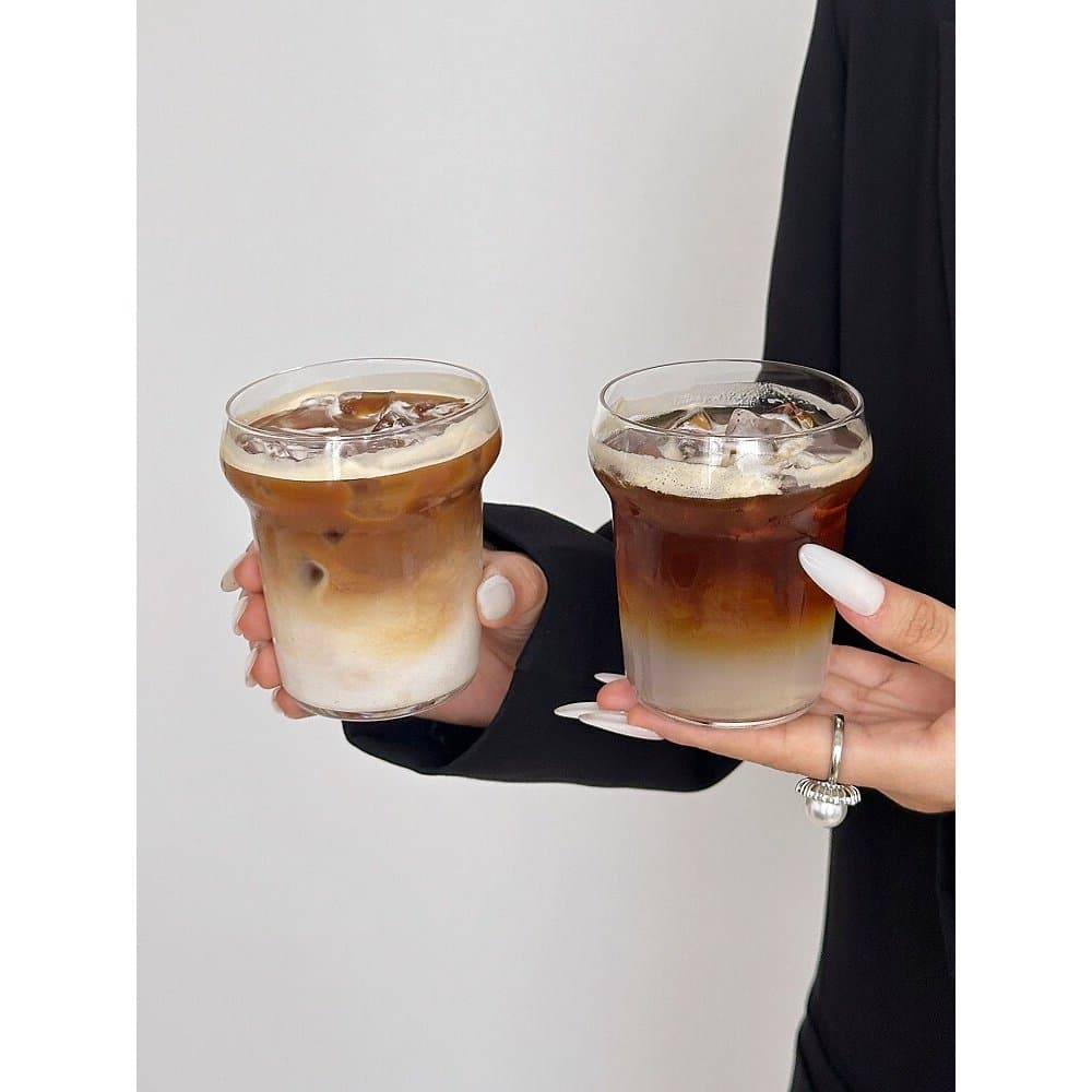 Jogo de Copos de Vidro Canelado Premium | Leves e Transparentes para Café, Suco e Coquetel | Design Minimalista Japonês