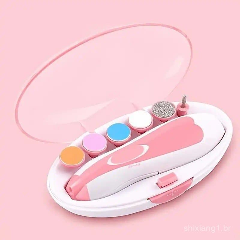 Cortador de Unhas para Bebês com Luz, Kit de Corte de Unhas Elétrico Seguro para Bebês, Kit de Lixamento de Unhas para B