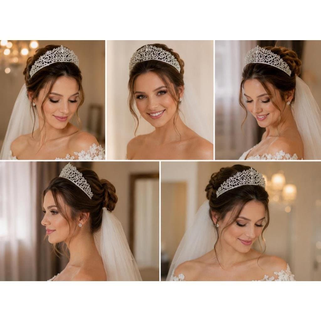 Tiara Coroa Noiva Daminha Debutante Luxo Strass  Casamento Festa Princesa Nº 05