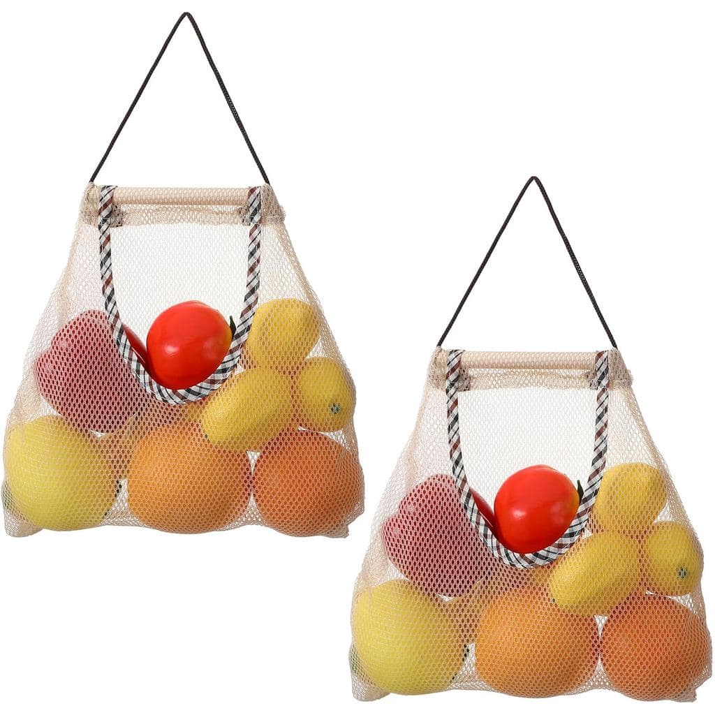 2 Sacos para Armazenamento de Cebolas, Sacos para Cebolas com Abertura Superior, Sacos Reutilizáveis para Produtos, Saco