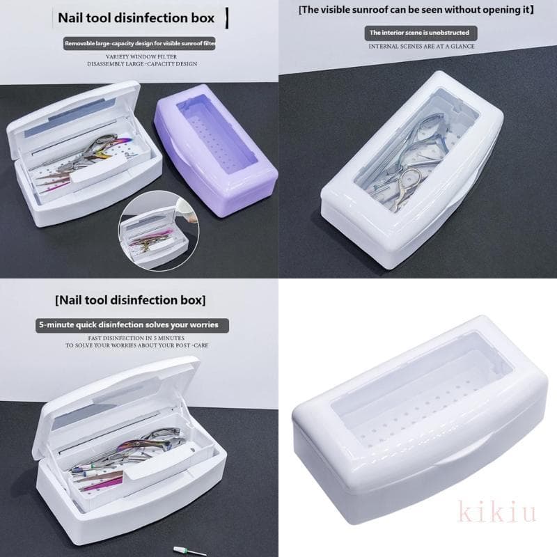 kikiu Caixa Desinfetante Para Ferramentas Unhas, Economia Espaço, Esterilizadora Perfeita Salões Pequenos