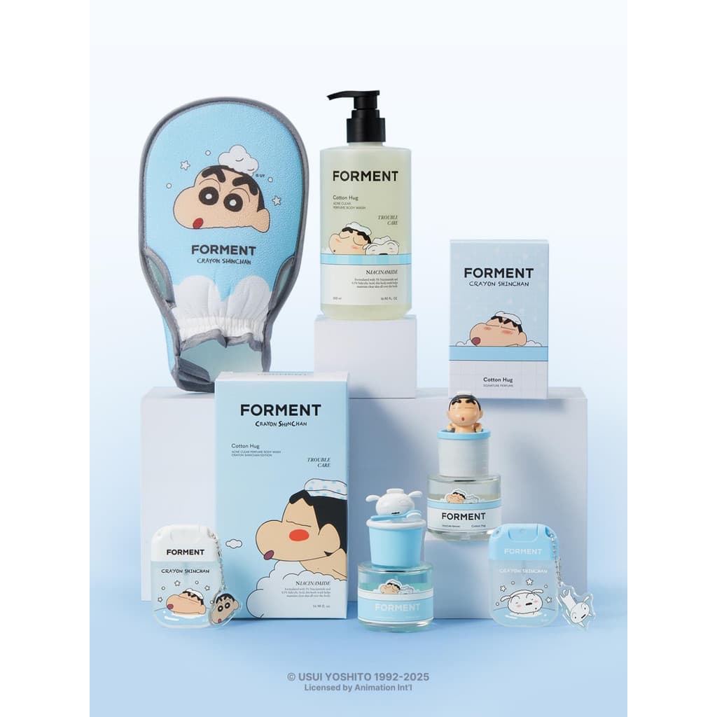 Coreia Forment Crayon Shin-Chan Co-marca Gel de banho Kapok sabão fragrância branco Marshmallow Perfume fragrância de lo