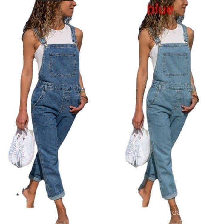 Macacão de Jeans Feminino com Alças