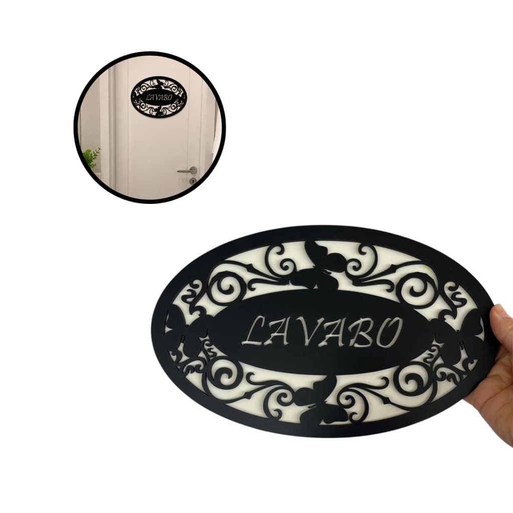 Placa decorativa Lavabo MDF para porta