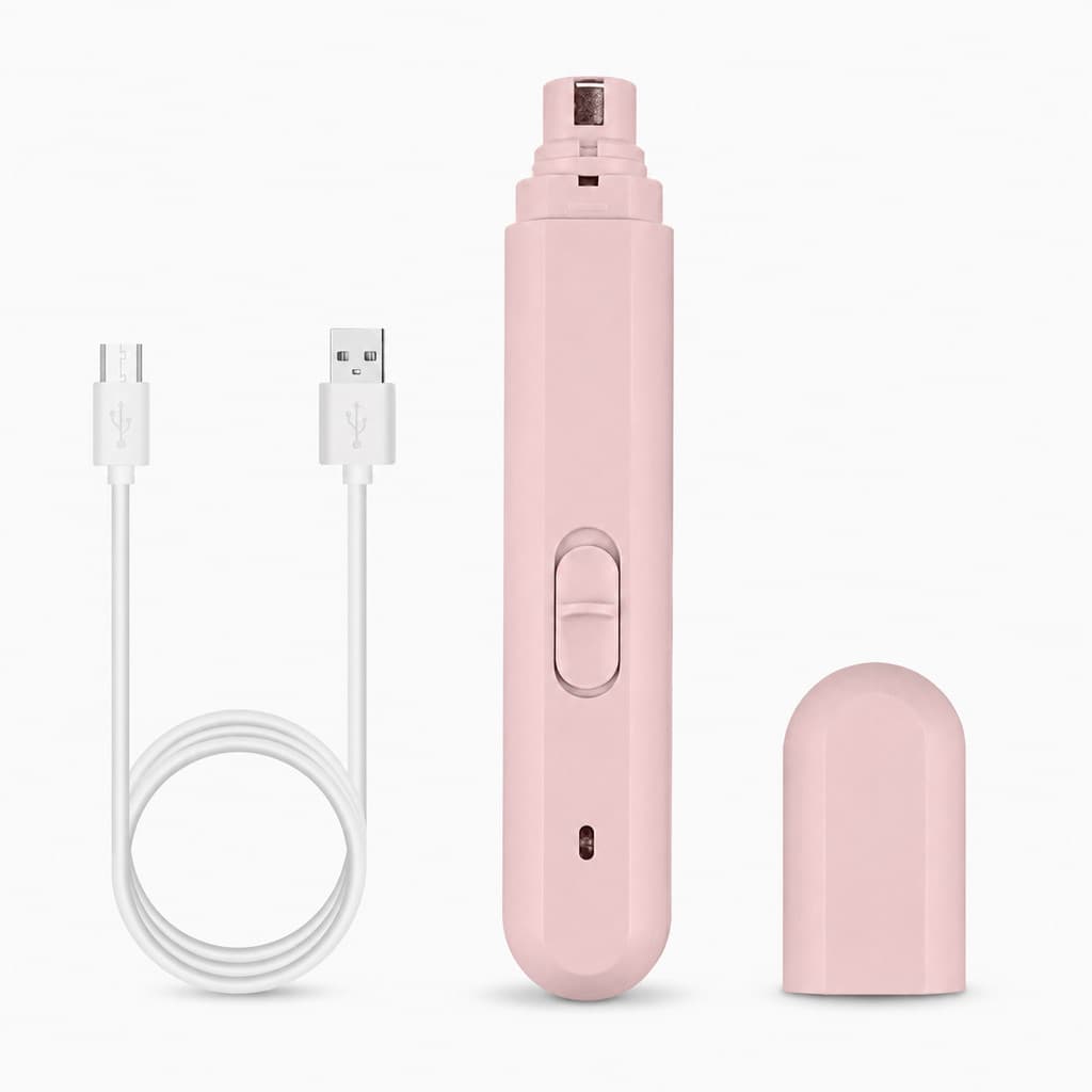 Lixador de Unhas Pet com LED 2 Velocidades Recarregável USB para Cães e Gatos