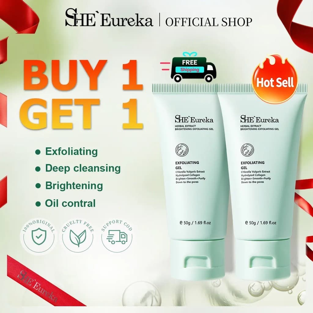 [COMPRE 1 LEVE 1] Gel Esfoliante Herbal SHE Eureka para Rosto e Corpo, 50g, Gel Esfoliante de Limpeza, Adequado para Cor