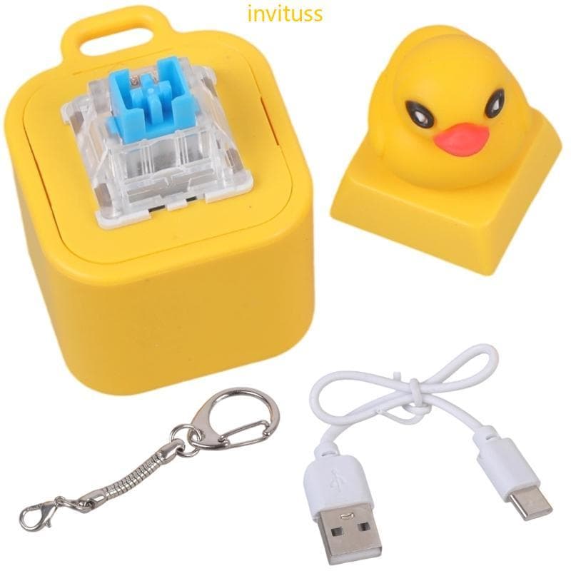 Inv Pato Forma Interruptores Recarregáveis Chaveiros Alto-Falante Brinquedo Teclados Testador