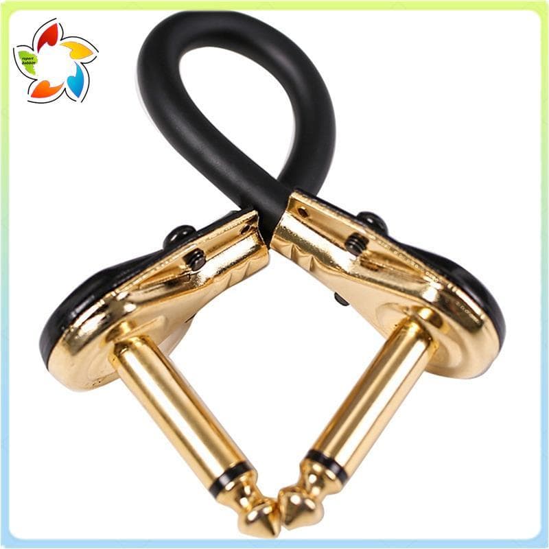 Ângulo Reto Anti-Ruído Para Cabo De Remendo De Guitarra 2pcs 30cm 1/4 " Linha De Áudio Sem Oxigênio Efeitos Pedal Jack P