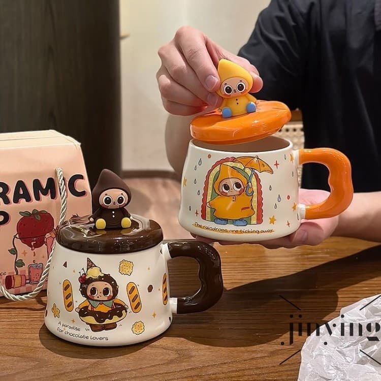 Caneca De Cerâmica Fofa Para Meninas-Copo De Água Escritório Em Casa De Aniversário