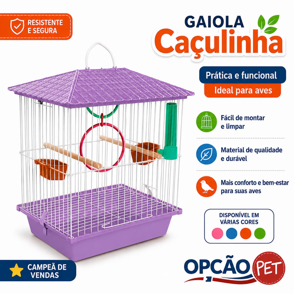 GAIOLA CACULINHA LILÁS - OPÇÃO PET