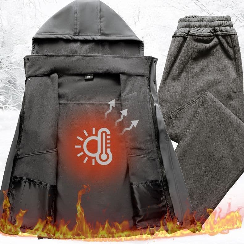 ❤Novidades❤ Forro de lã três-em-um jaqueta terno masculino impermeável à prova de vento à prova de chuva engrossado quen