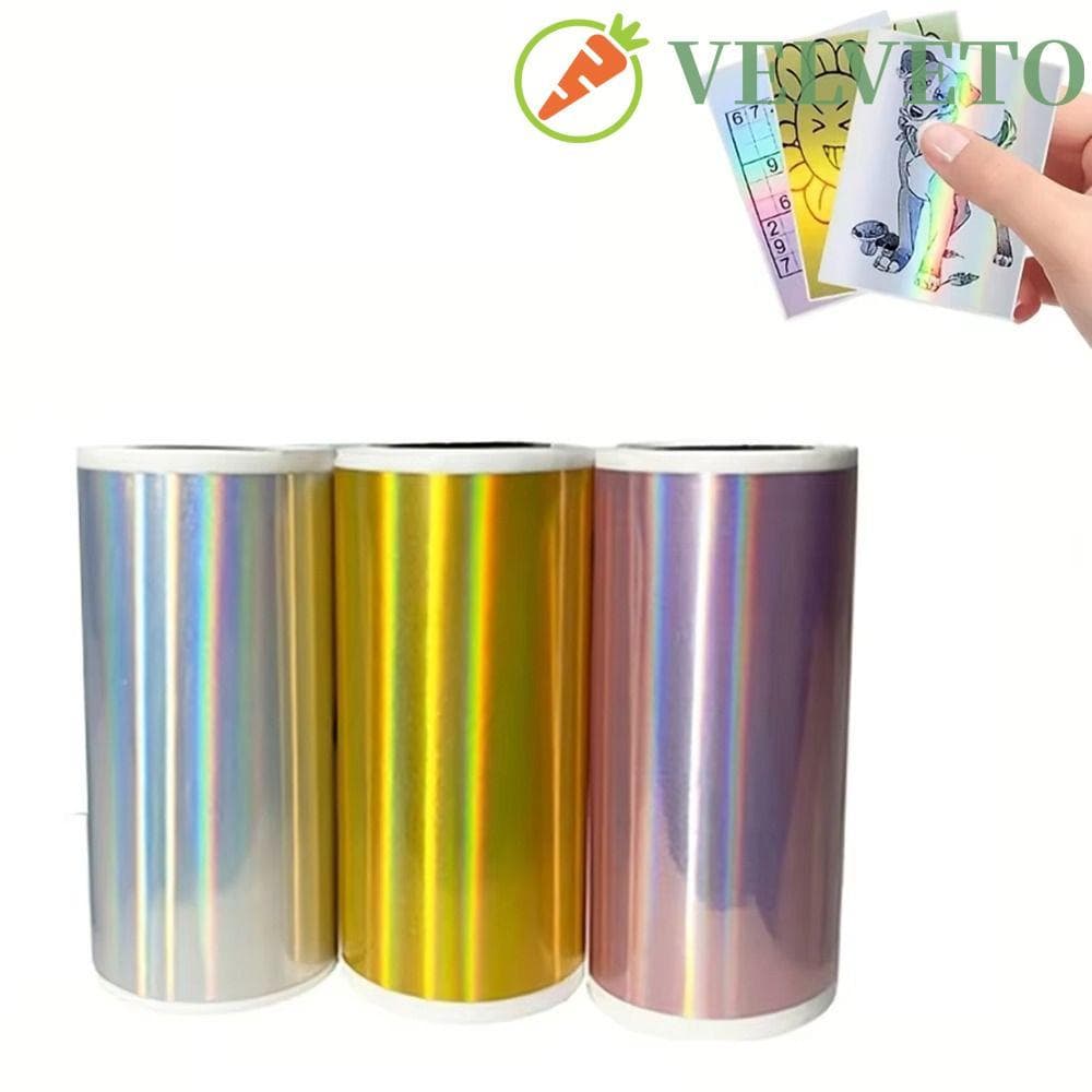Papéis Para Impressora Térmica ELVETO , Papel Térmico Holográfico Brilhante Colorido HD , Acabamento Liso Premium