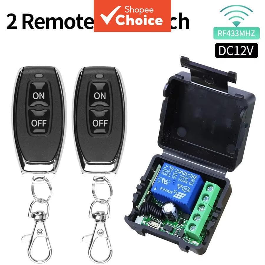 Interruptor de Controle Remoto sem Fio DC 12V 1CH RF 433MHz Relé de 10A Receptor para Trava de Porta