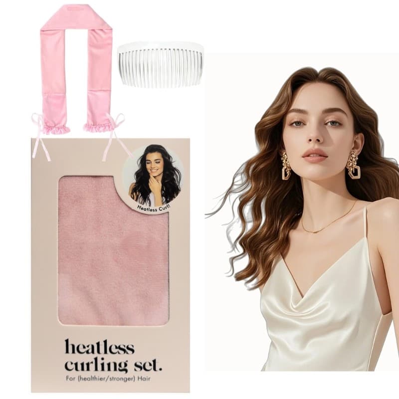 Conjunto Faixa Cabeça Para Ondulação Cabelo blg, Noturno Pente Macia E Bolsa Armazenamen