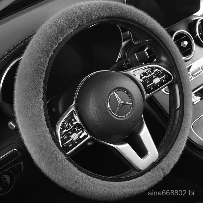 Nova Capa de Volante de Inverno, Pelúcia Curta, Capa de Volante de Carro Quente, Sem Anel Interno, Capa de Volante Elást