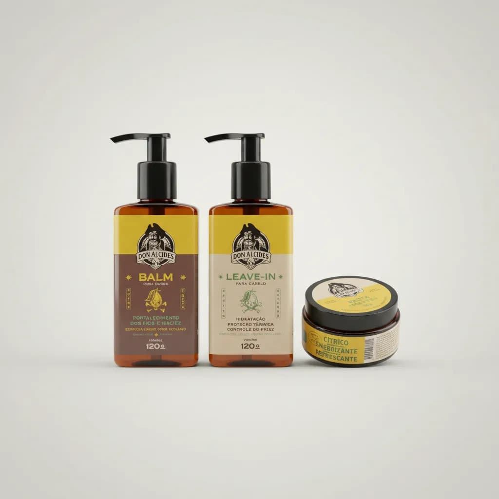 Kit C/ Balm, Leave-in, Pasta Matte, Lemon Bone - Don Alcides