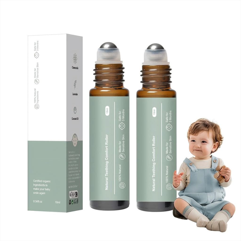 2 peças de Rolo para Alívio da Dentição - Rolo de Óleo para Dentição de Bebês, Rolo Natural e Suave para Alívio da Denti