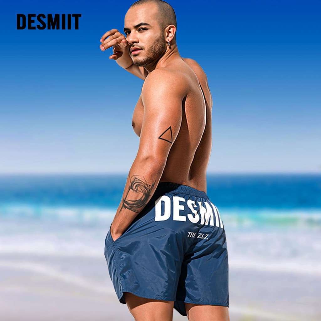 2022 novo produto desmiit solto praia Shorts masculino leve de secagem rápida pode lançar 4 pontos troncos de natação B4