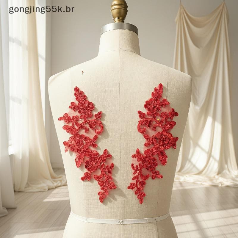 gon Flor Bordado Rendas Apliques Guarnição Remendos 1 Par Sti Em De Tecido Para DIY Reparação De Roupas Decoração De Cas