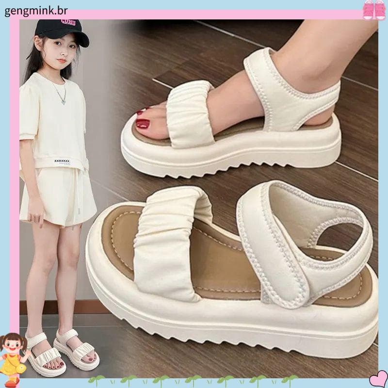Meninas sandálias verão médio grande crianças Casual estilo Campus sandálias de estudante de sola macia sapatos de praia