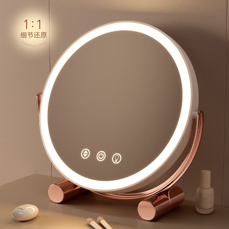 Desktop doméstico led espelho de maquiagem quarto penteadeira led espelho de maquiagem inteligente vestiário dormitório