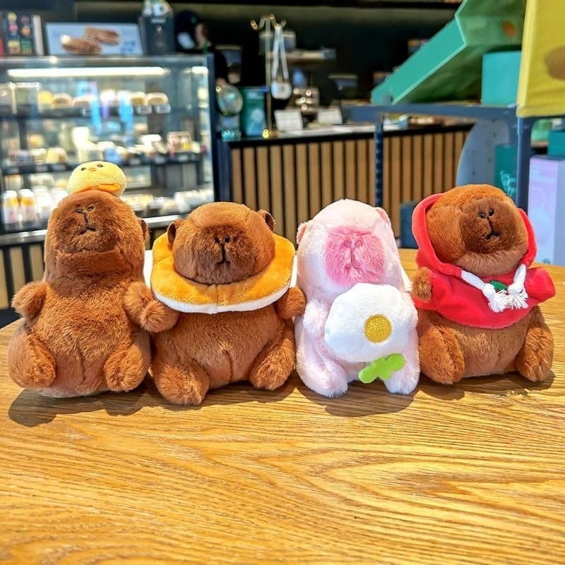 Bonito Kapibara boneca chaveiro capivara boneca de pelúcia mochila ornamentos presentes do estudante saco pingentes