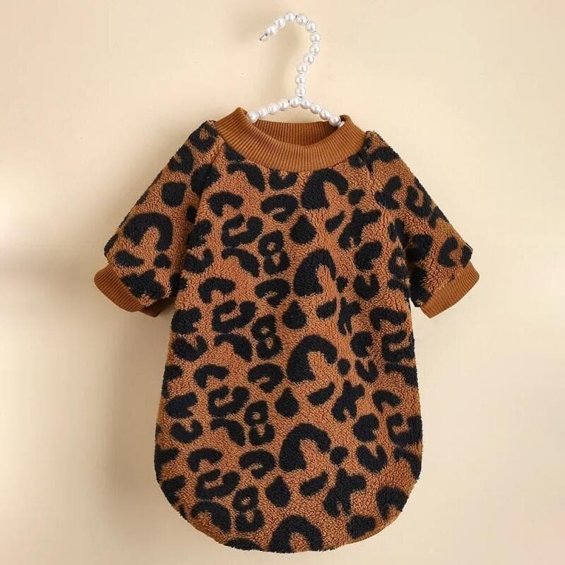 Pulôver para Filhotes, Roupas para Cães com Estampa de Leopardo, Colete para Animais de Estimação, Roupas de Inverno par