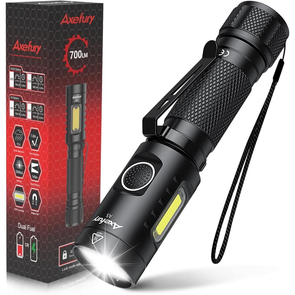 Lanterna, Lanterna LED Magnética, Pequena e Potente Lanterna EDC A5 com Luz Lateral COB, 700 lúmens, 6 Modos, 2 Tipos de