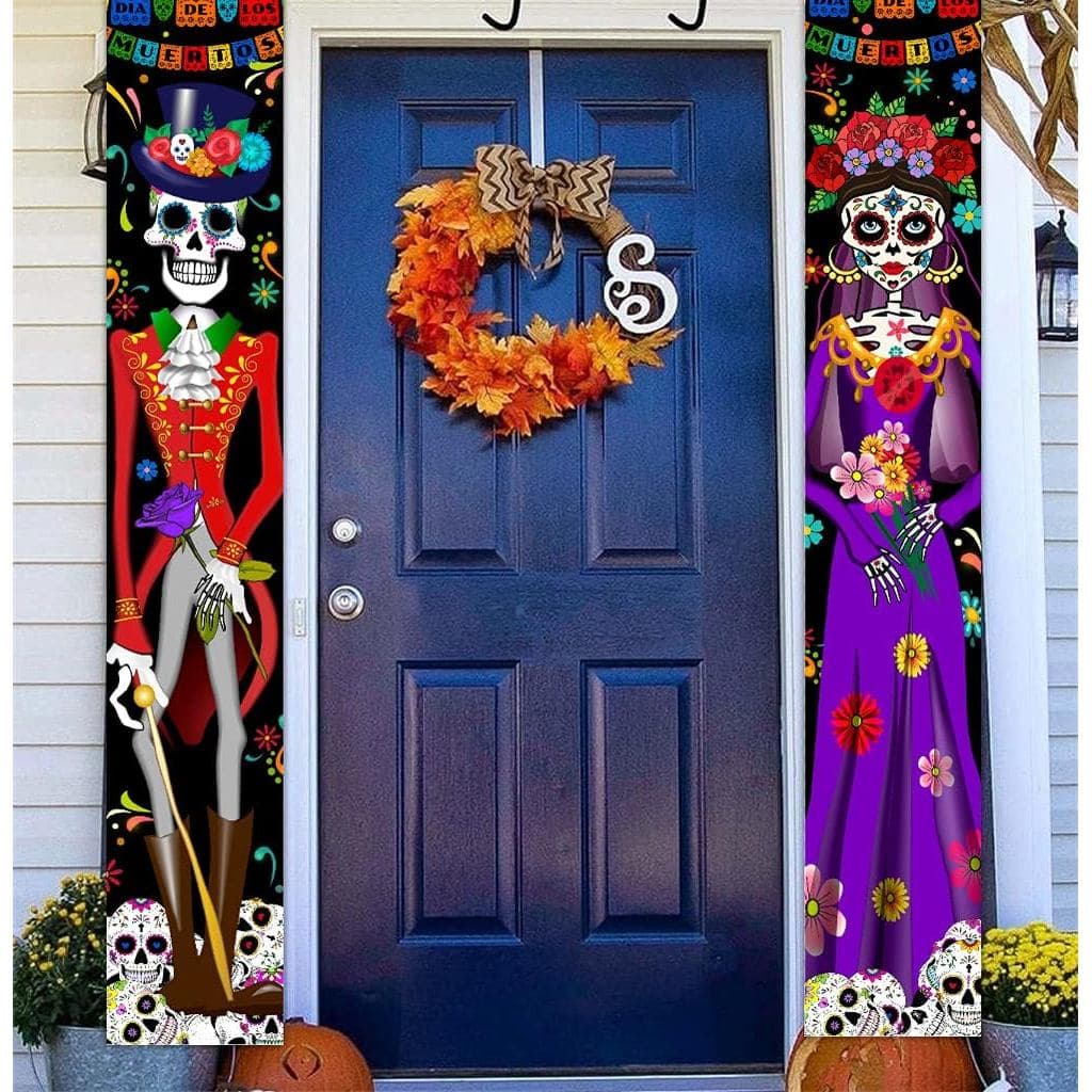 Decorações do Dia dos Mortos, Decoração Dia de Los Muertos, Festa Mexicana, Crânios de Açúcar, Flores, Decorações, Faixa