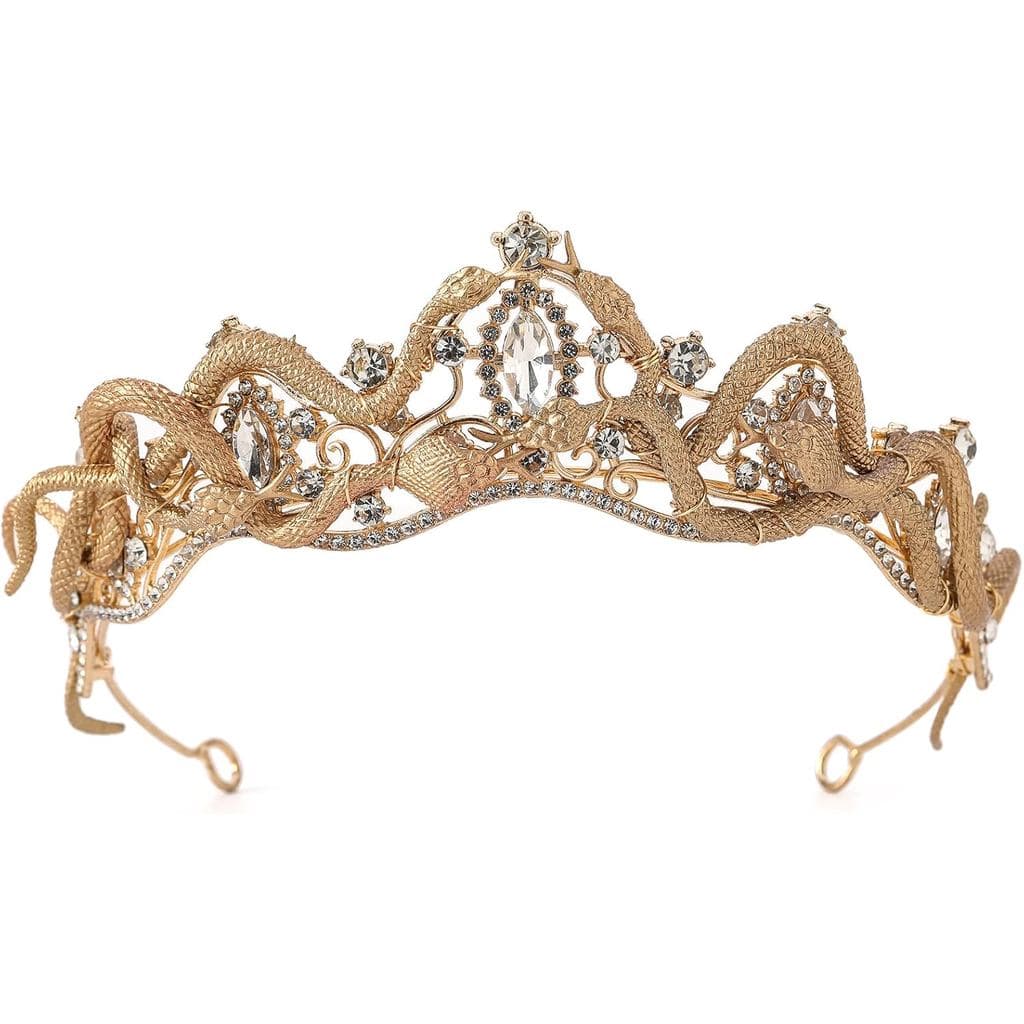 Coroa de Serpente Medusa para Mulheres - Tiara de Cosplay da Deusa Grega Medusa com Pedras Preciosas Reais, Acessório de