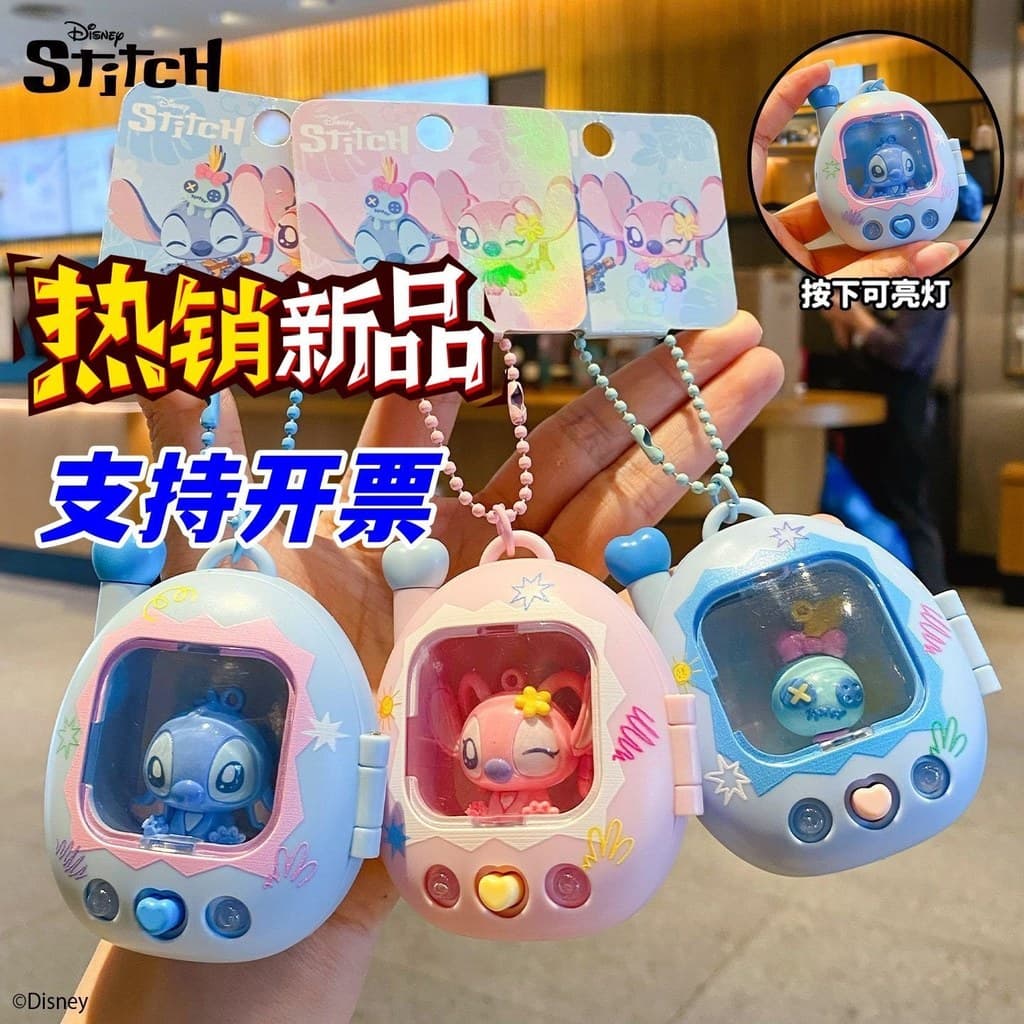 Baimao Stitch Mochila fofa para animais de estimação Chaveiro luminoso 2025 Presente de aniversário Presente de estudant