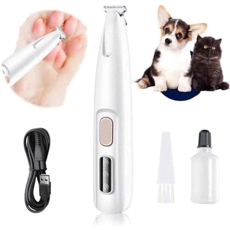 Aparador De Pata De Cachorro , Pêlos De Animais De Estimação Furry Basics Com Luz LED , Recarregável Por USB De Baixo Ru