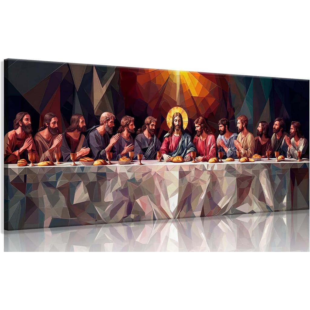 TEOVGKN Arte em Tela da Última Ceia, Jesus Cristo e os Apóstolos (16x36 polegadas) |   Pintura de Parede da Renascença B