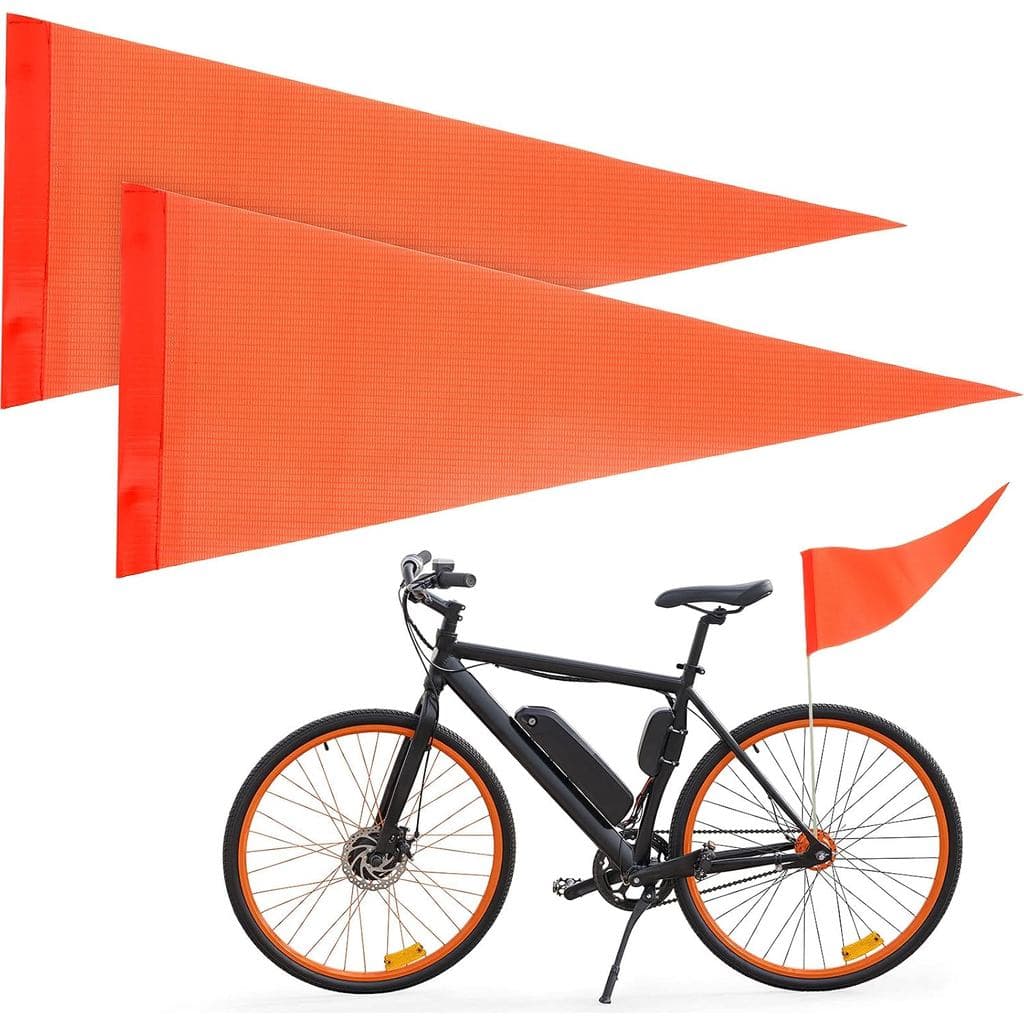 Breling 2 Peças de Bandeira de Segurança Substituível de Alta Visibilidade para Bicicleta com Haste, Resistente a Rasgos