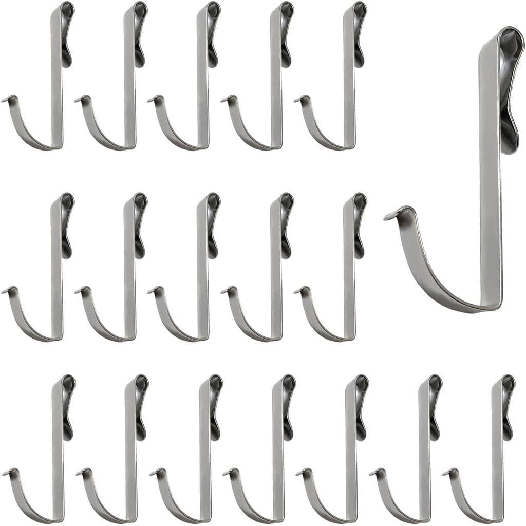 Penwlled Mewuthede 20 Per Pack J Shaped Stainless Steel Hooks, Wire Rack Hooks, Sink Hanger Heavy Duty Hanging for Kitch
