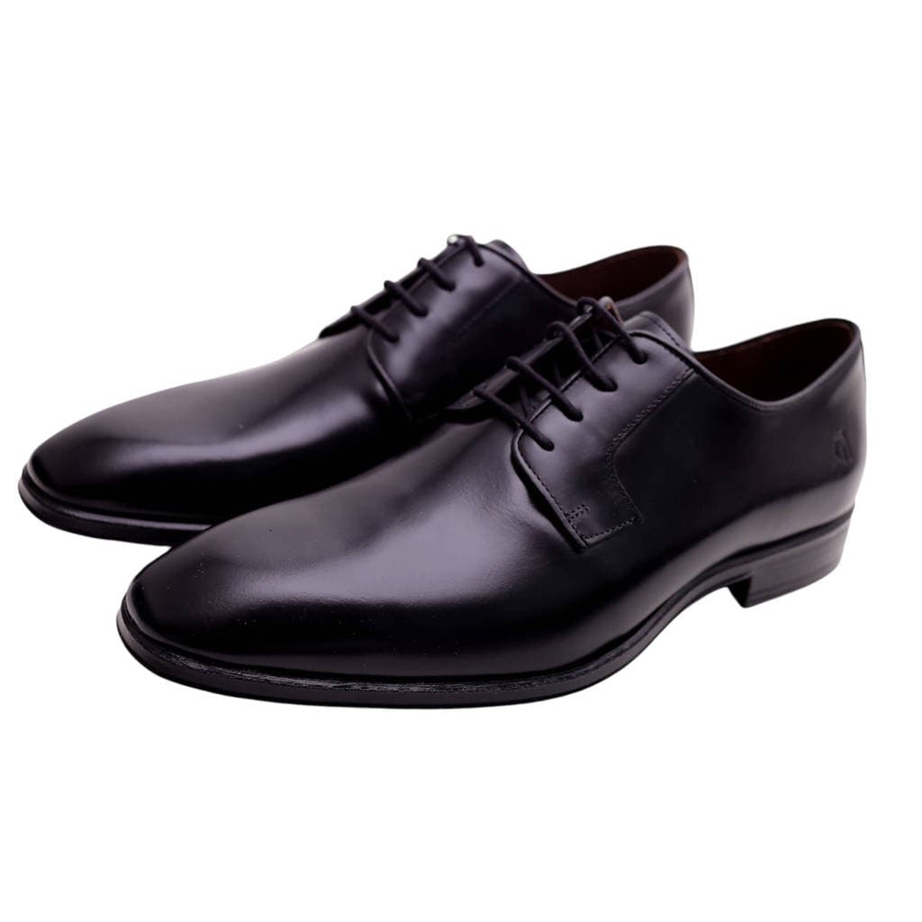 Derby Masculino Social em Couro Preto Sapato Clássico Elegante e Confortável
