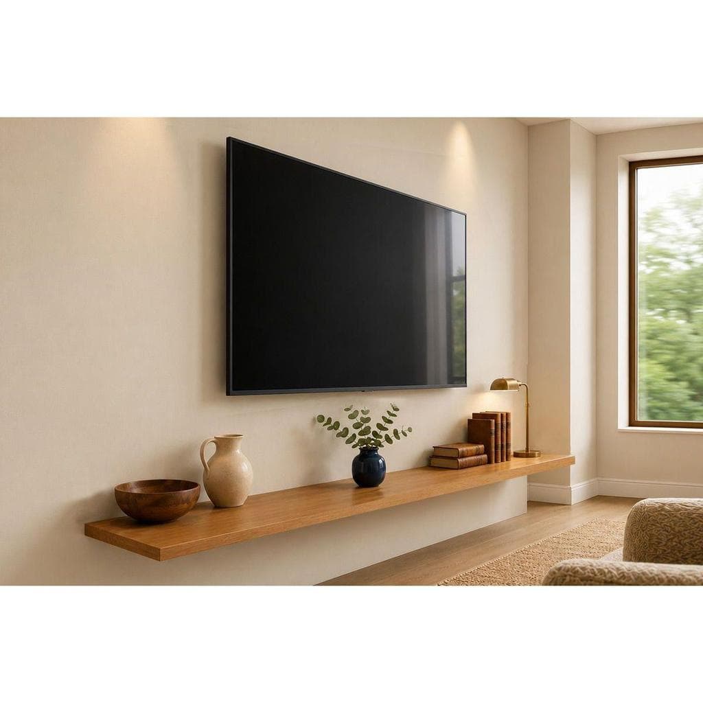 Prateleira Decorativa Sala Estar Modular 2.2 Curvo Painel / Parede 2,18x0,17 Nature Fosco - Linea Brasil