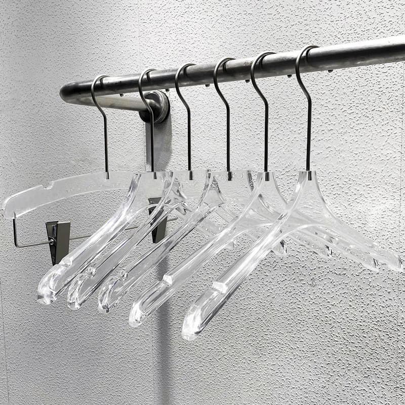 Cabide transparente transparente ins imitação de acrílico cabide de roupas loja de roupas Rack de roupas de cristal supo