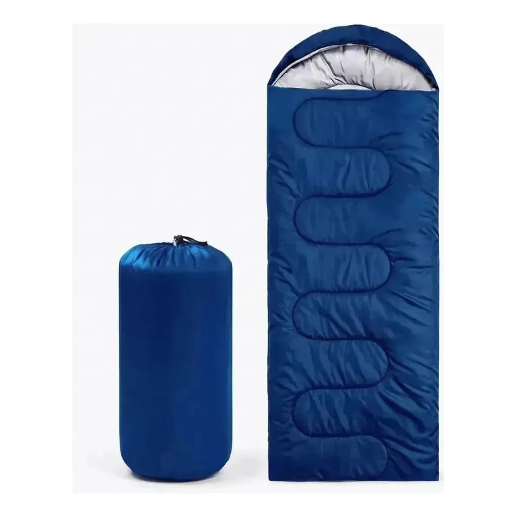 Saco Dormir Camping Adulto 4 Estações Retangular Com Fechamento Zíper E Bolsa Transporte Prática
