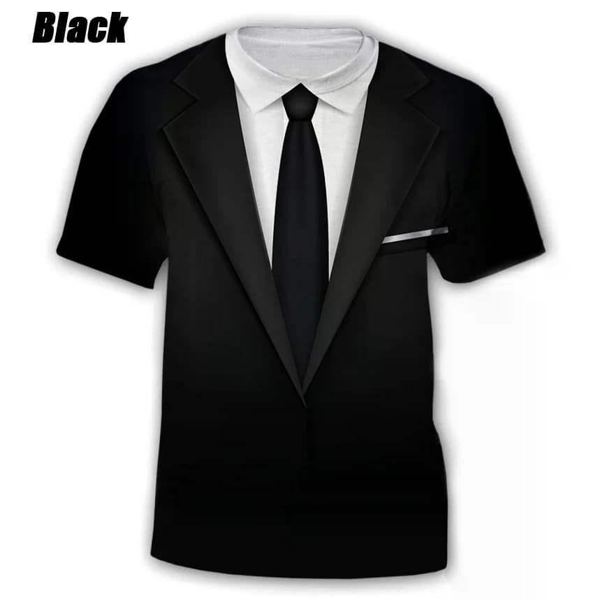 Camisetas Engraçado Hip Hop Terno E Gravata 3D T Camisa Verão Moda Crianças Casual Camiseta Meninos Meninas Oversized Ts