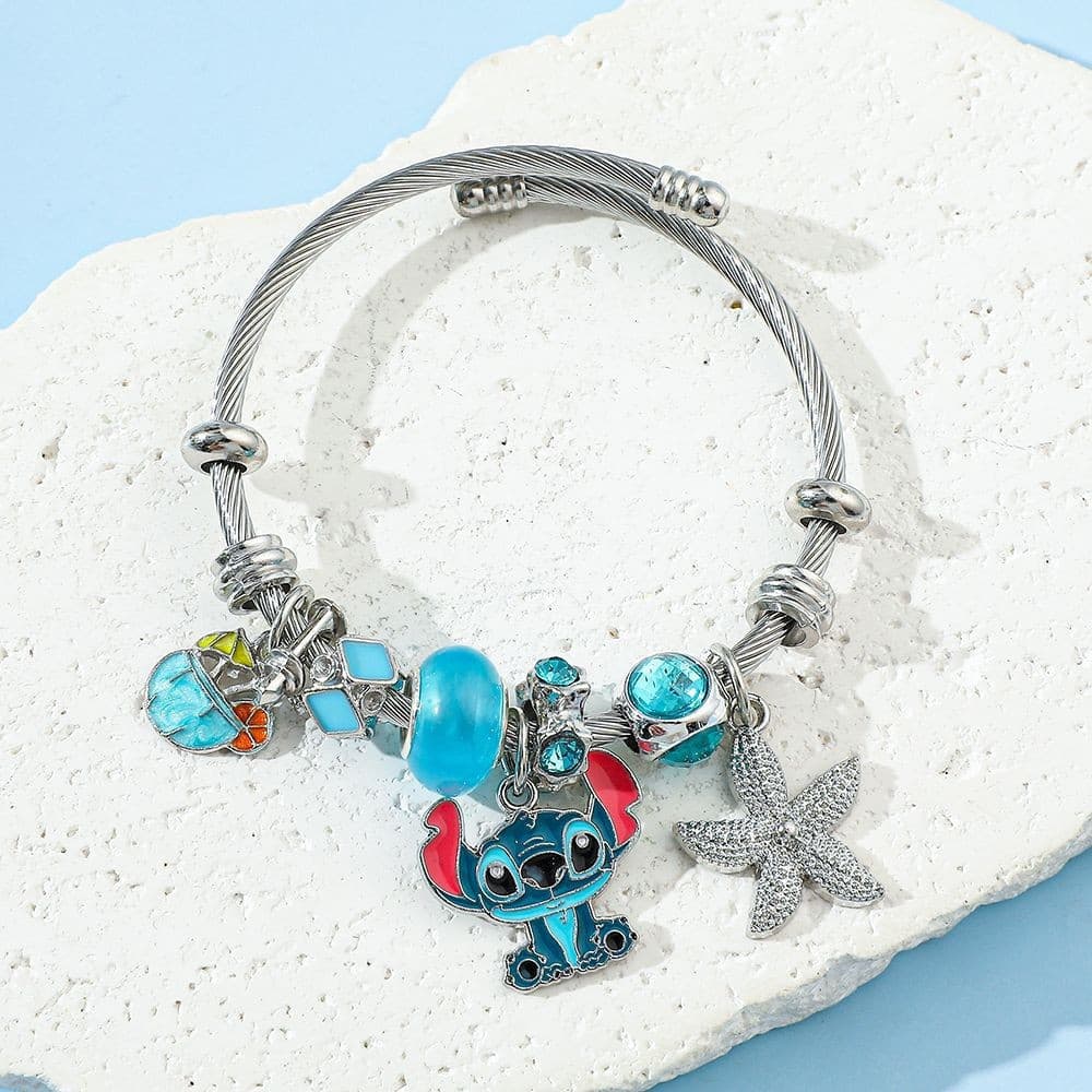 Joias Stitch Y2K, Pulseira com Pingente Ajustável de Anime Lilo, Doce e Fofo, Adequada para Meninas e Namoradas S5D1