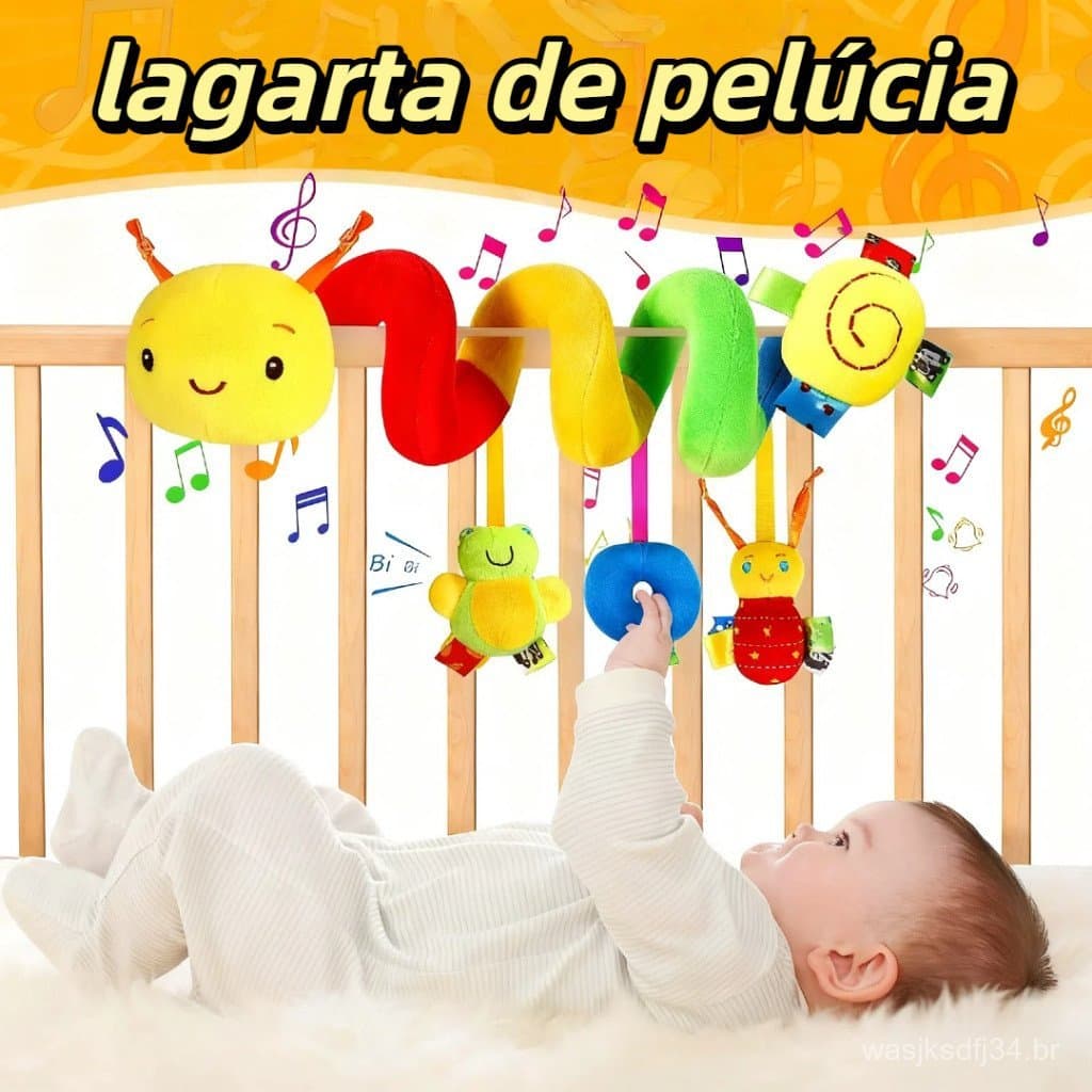 Brinquedo móvel centopéia para carrinho de bebê MEDOOSI, um brinquedo sensorial em espiral ideal para bebês de 0 a 3 ano