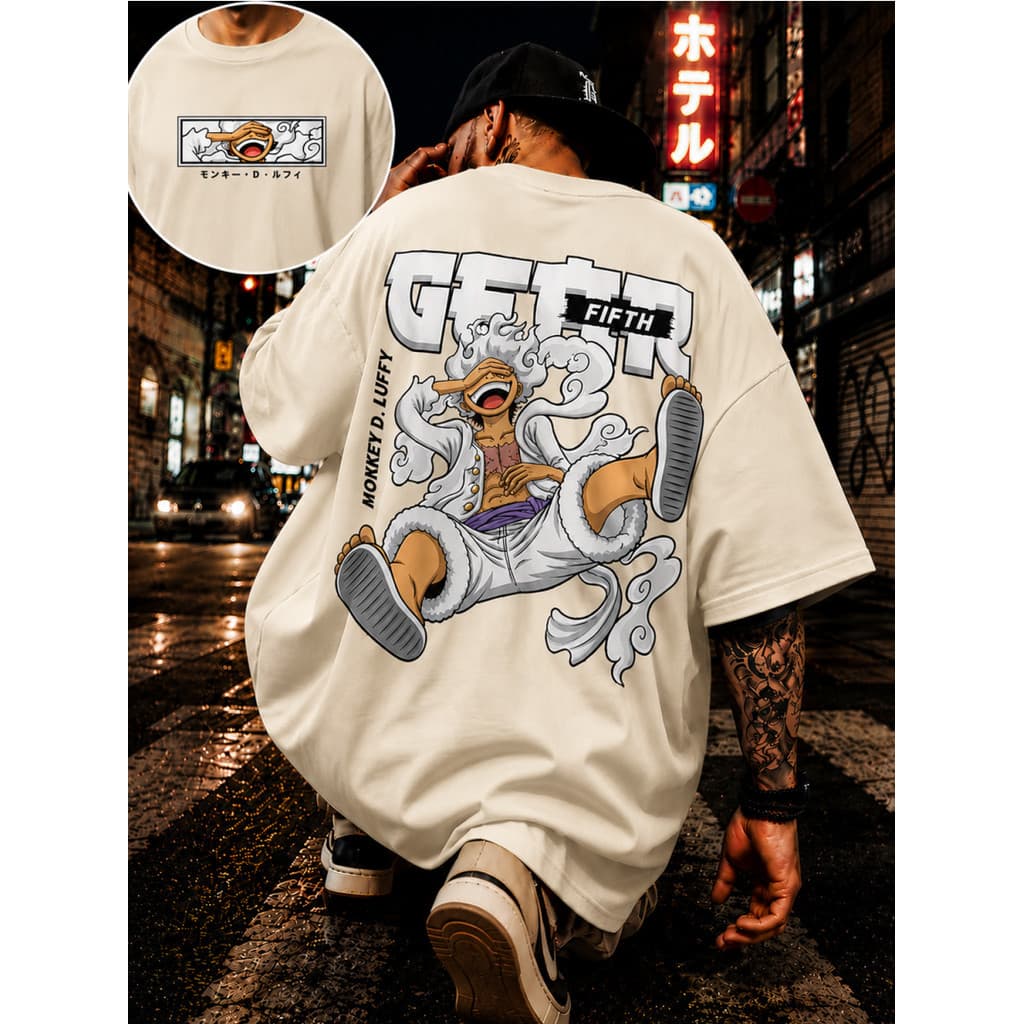 Camiseta One Piece Luffy Gear 5 Anime Estampada Streetwear Gear Fifth