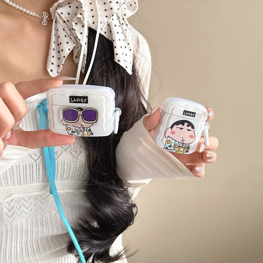 Wave juice Crayon Shin-chan handmade sunglasses suitable for AirPods 4 protective case,  earphone case, 2026 new model,