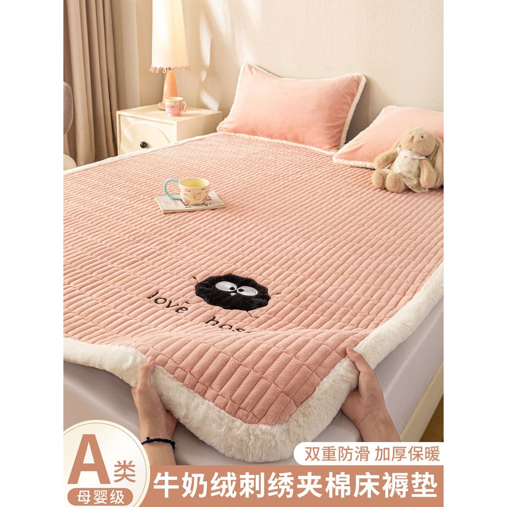Lençol de lã de leite colchão de lã de inverno 180x200 engrossado quente Coral velo colchão de fundo