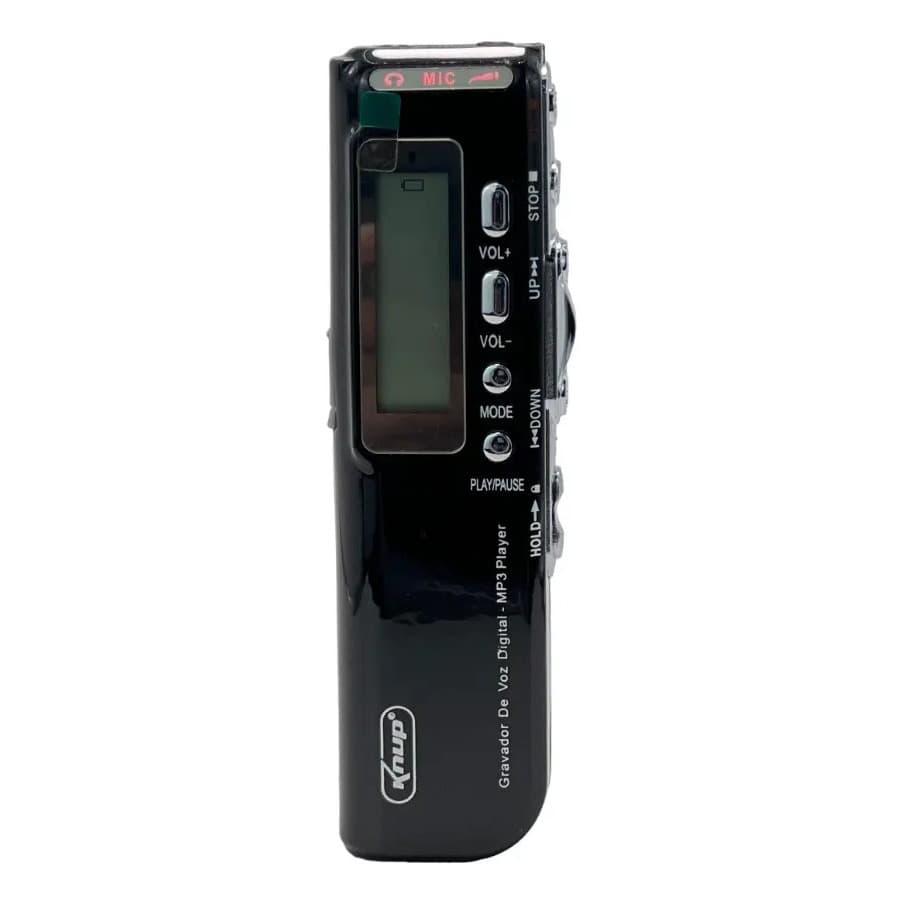 Gravador De Voz 8gb Digital Espião Gravação Profissional Mp3 Cor Preto