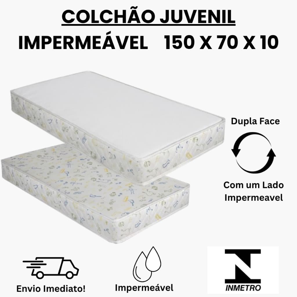 Colchão Baby 1,50 x 70 x 10 impermeável para Cama Infantil Espuma D18 macia  - Envio Imediato