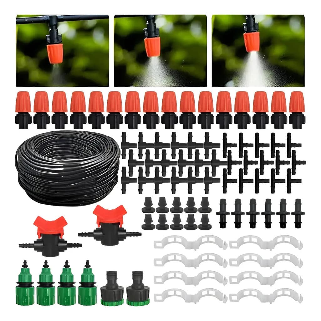 Kit de Irrigação Completo Para Vasos Nebulizador Para Horta Jardim 10 a 20 m