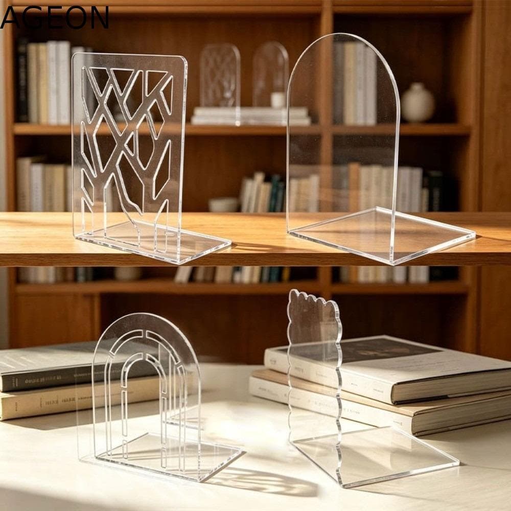 Suporte De Exibição De Livro Acrílico AGEON , Rack De Armazenamento De Livros De Mesa De Papelaria Durável , Resistente
